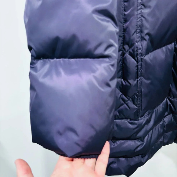 LAURA Purple Quilted Down Coat with Fur Hood | X-Large * - Picture 6 of 9